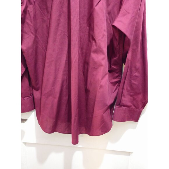 Kilburne & Finch Men’s Dress Shirt 17 34/35 Burgundy – Classic Fit Long Sleeve - Picture 10 of 13